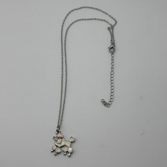 Vintage White Poodle Necklace - Picture 3 of 7